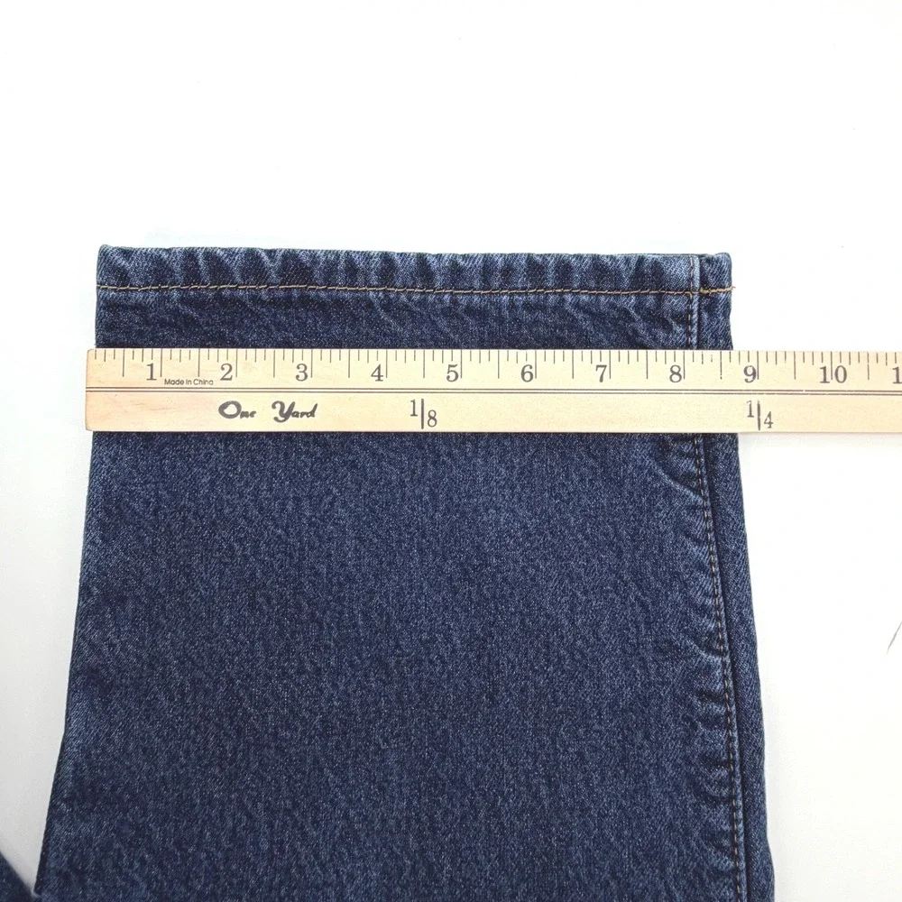 Eddie Bauer Straight Fit Jeans Mens 36x32 Dark Wash Blue Flannel Lined